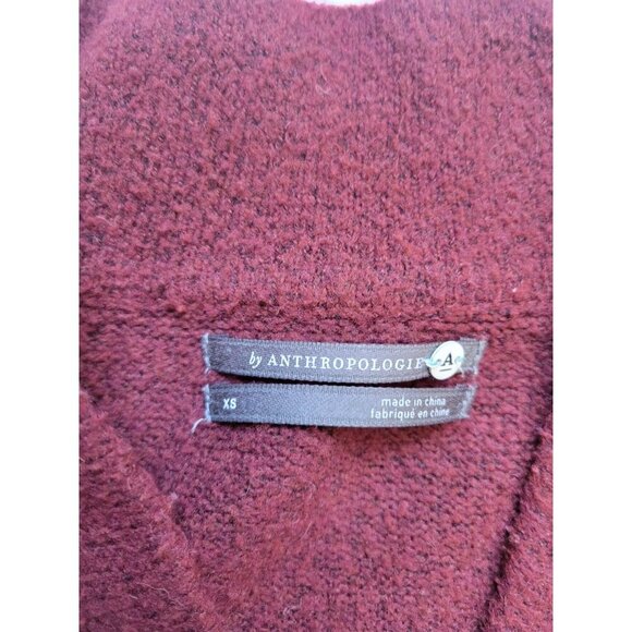 Anthropolgie Burgundy Dolman Sleeve V Neck Sweater Size XS Office Wear Lagenlook - Picture 5 of 9